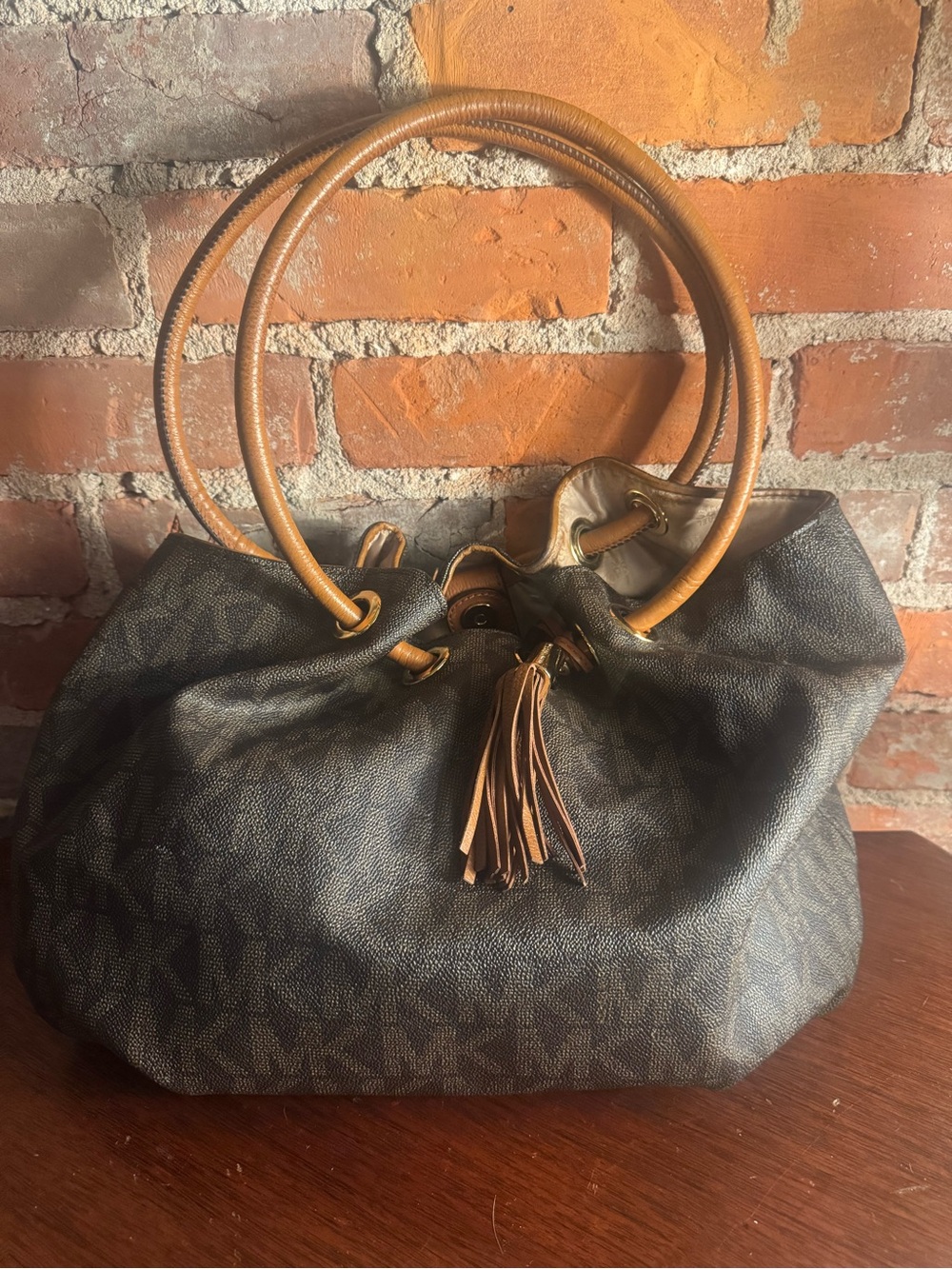 Michael Kors Marina MK Logo Drawstring Tote